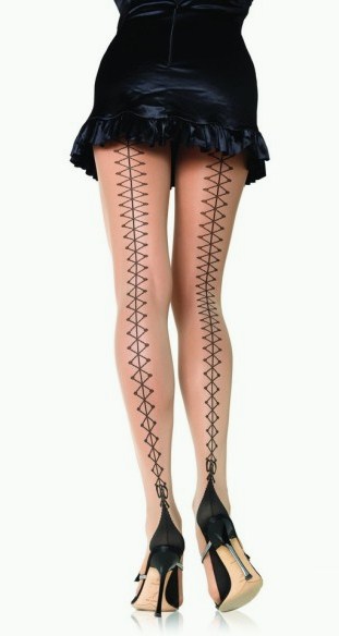 Long legs wearing hot corset stockings