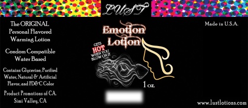Emotion Lotion label